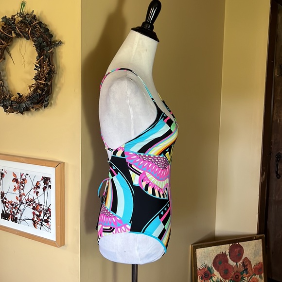 MARA HOFFMAN Size Small Colorful Phoenix Bird Sun Goddess One-Piece Swim $228 - Picture 5 of 16